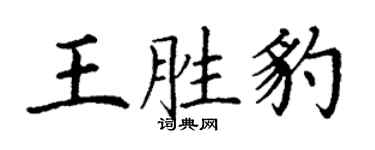 丁謙王勝豹楷書個性簽名怎么寫