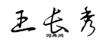 曾慶福王長秀草書個性簽名怎么寫