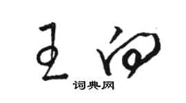 駱恆光王向草書個性簽名怎么寫