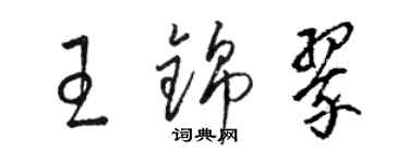 駱恆光王錦翠草書個性簽名怎么寫