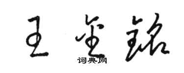 駱恆光王金銘草書個性簽名怎么寫