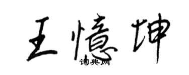 王正良王憶坤行書個性簽名怎么寫