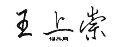 駱恆光王上崇行書個性簽名怎么寫