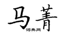 丁謙馬菁楷書個性簽名怎么寫