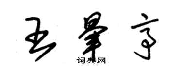 朱錫榮王暈亭草書個性簽名怎么寫