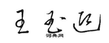 駱恆光王玉迎草書個性簽名怎么寫