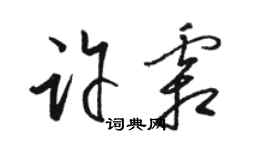 駱恆光許霜草書個性簽名怎么寫