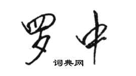 駱恆光羅中行書個性簽名怎么寫