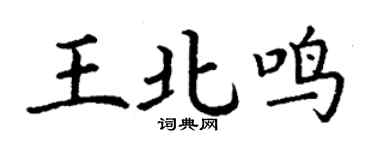 丁謙王北鳴楷書個性簽名怎么寫