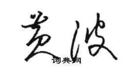 駱恆光黃波草書個性簽名怎么寫