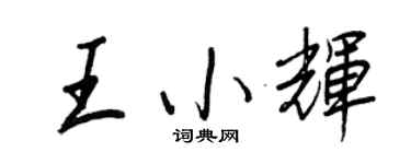 王正良王小輝行書個性簽名怎么寫