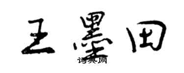 曾慶福王墨田行書個性簽名怎么寫