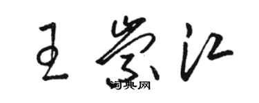 駱恆光王崇江草書個性簽名怎么寫