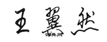 駱恆光王翼然行書個性簽名怎么寫