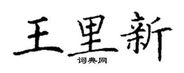 丁謙王里新楷書個性簽名怎么寫