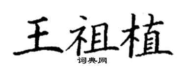 丁謙王祖植楷書個性簽名怎么寫