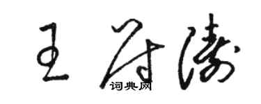 駱恆光王尉濤草書個性簽名怎么寫