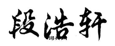 胡問遂段浩軒行書個性簽名怎么寫