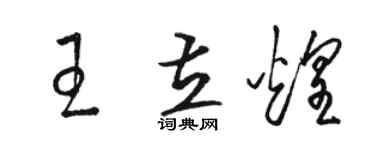 駱恆光王立煌草書個性簽名怎么寫