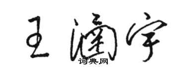 駱恆光王涵宇草書個性簽名怎么寫