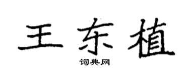 袁強王東植楷書個性簽名怎么寫