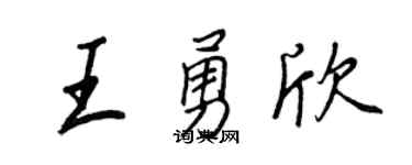 王正良王勇欣行書個性簽名怎么寫