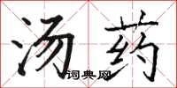 駱恆光湯藥楷書怎么寫