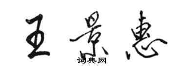 駱恆光王景惠行書個性簽名怎么寫