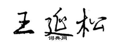 曾慶福王延松行書個性簽名怎么寫