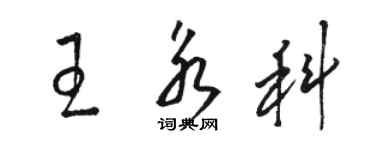 駱恆光王永科草書個性簽名怎么寫