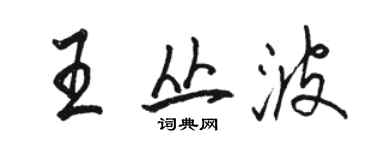 駱恆光王叢波行書個性簽名怎么寫