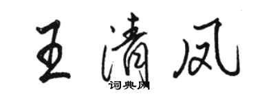 駱恆光王清鳳行書個性簽名怎么寫