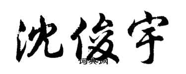 胡問遂沈俊宇行書個性簽名怎么寫