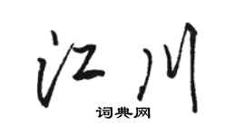 駱恆光江川行書個性簽名怎么寫