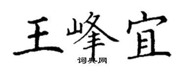 丁謙王峰宜楷書個性簽名怎么寫