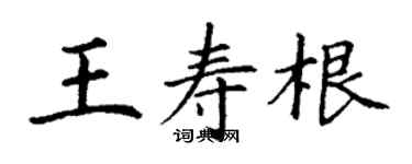 丁謙王壽根楷書個性簽名怎么寫