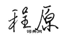駱恆光程原行書個性簽名怎么寫