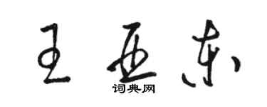 駱恆光王亞東草書個性簽名怎么寫