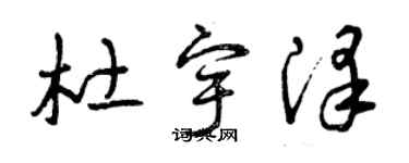 曾慶福杜宇澤草書個性簽名怎么寫