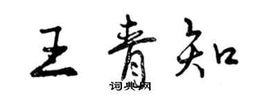 曾慶福王青知行書個性簽名怎么寫