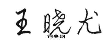 駱恆光王曉尤行書個性簽名怎么寫