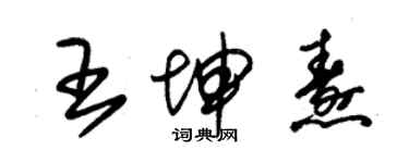 朱錫榮王坤燾草書個性簽名怎么寫