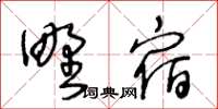 王冬齡野宿草書怎么寫