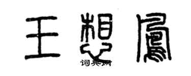 曾慶福王想鳳篆書個性簽名怎么寫