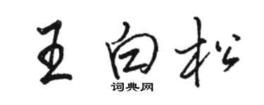 駱恆光王白松行書個性簽名怎么寫