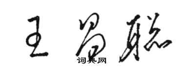 駱恆光王昌聰草書個性簽名怎么寫