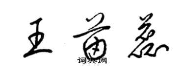 梁錦英王苗蕊草書個性簽名怎么寫