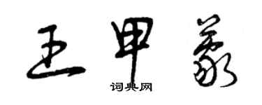 曾慶福王甲蒙草書個性簽名怎么寫