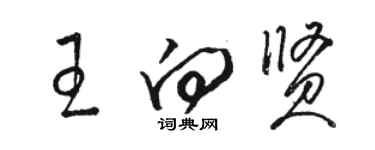 駱恆光王向賢草書個性簽名怎么寫