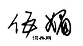 朱錫榮伍媚草書個性簽名怎么寫